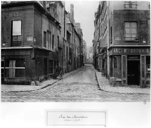 Rue des Bernardins desde Quai de La Tournelle, París entre 1858-78